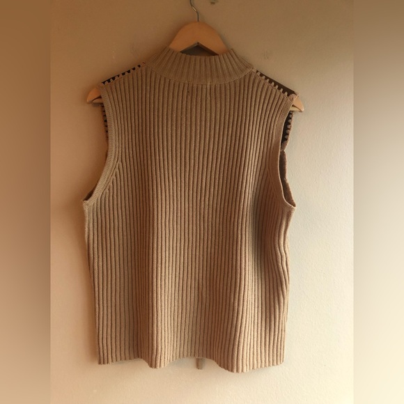 Designers Studio Original 100% Genuine Leather Brown Design Full Zip Vest Size L - Picture 7 of 12